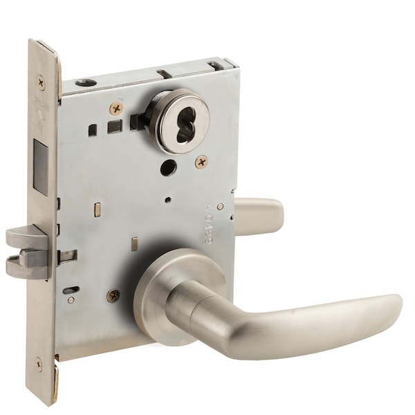 Schlage Corridor Mortise Lock with Deadbolt, 07A Design, SFIC Prep, Less Core, Satin Nickel L9456B 07A 619 - main